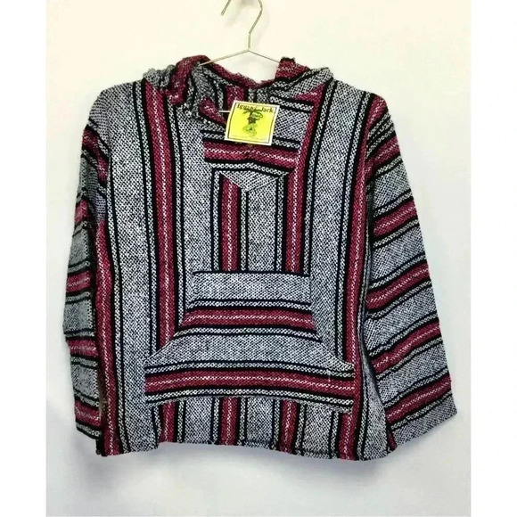 NWT Vintage Iguana Jack Womens Mens Multi-Color Baja Blanket Pullover Hoodie Sma - Picture 1 of 12